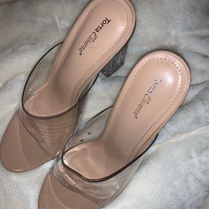 Clear Peach Heels